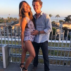 Violet flower fancy romper